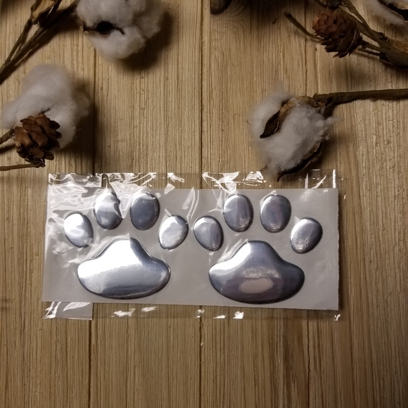 🐾🐾Super Cute Silver Paw Print decal car stickers - Picture 3 of 9